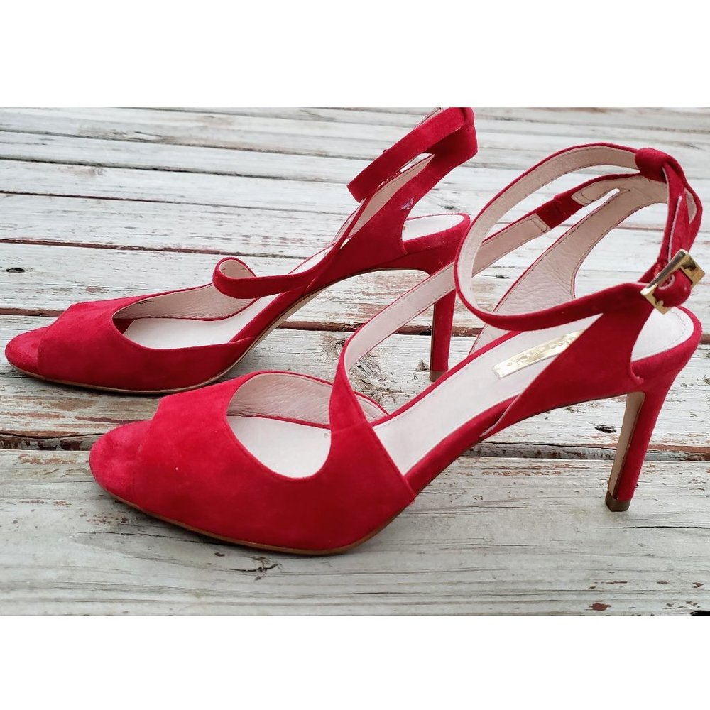 Louise et Cie - Red suede ankle strap shoes - size 8 M